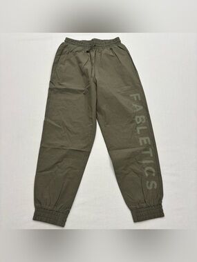 Fabletics Jogger Pants Women's M Green Tapered Drawstring Nylon Preppy Gym